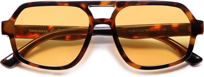 VANLINKER Retro Aviator Sunglasses for Women Men Trendy 70s Polarized Square Shades Vintage Overs... | Amazon (US)