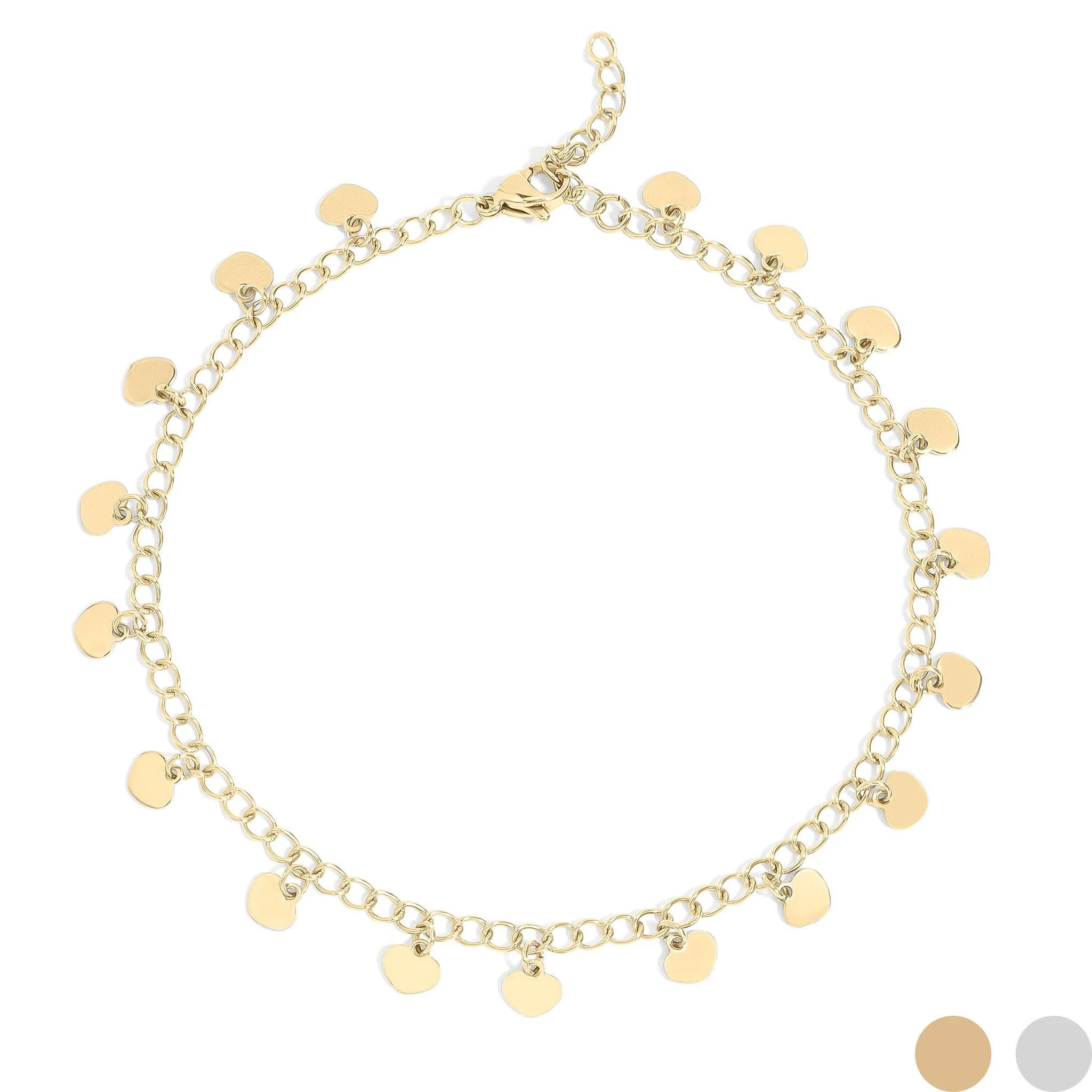 Estella Dangle Hearts Charm Anklet | MTT Collective