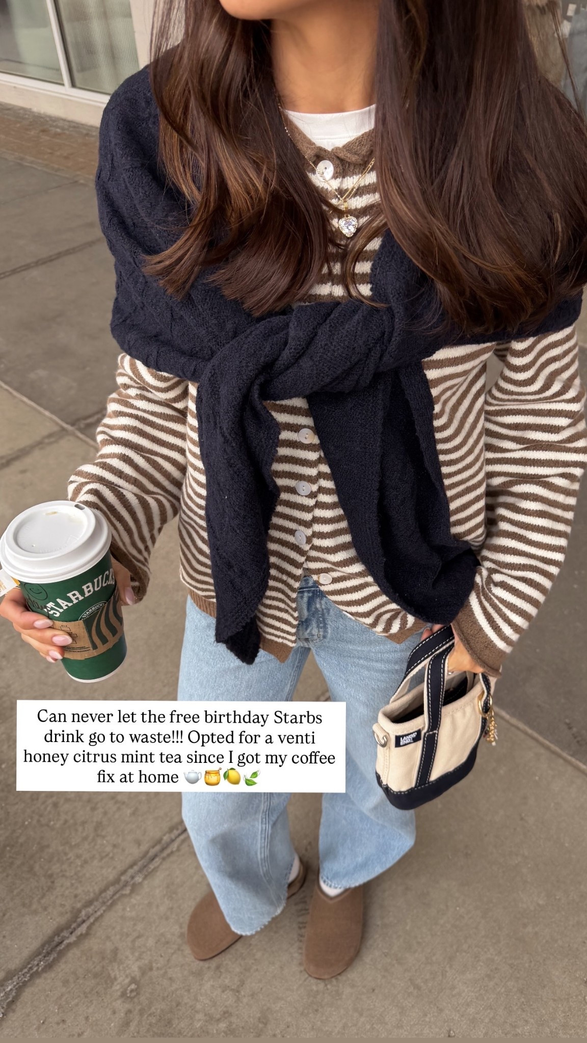 Stripe button cardigan: sized up to a M for an oversized fit 
White tee: tts (S) 
Jeans: tts (26 Tall) 5’7” 
Clogs: size down for half sizes 

#LTKTall #LTKootd #LTKmorningroutine