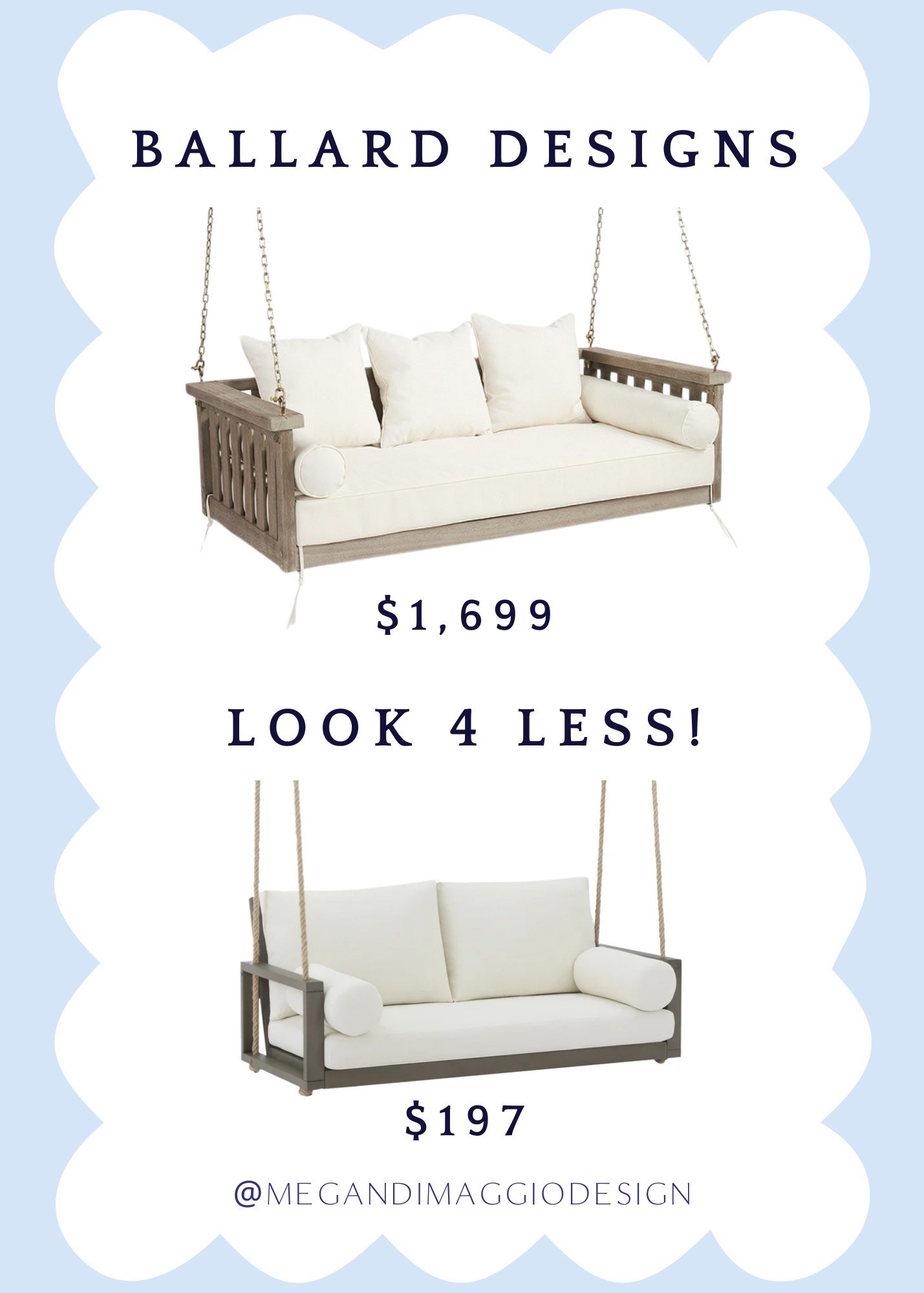 Yay!! Restock alert on this highly rated Ballard Designs porch swing look for WAY less!! It’s smaller but comes with the cushions and is under $200!! 👏🏻👏🏻👏🏻 

#LTKHome #LTKFamily #LTKSeasonal