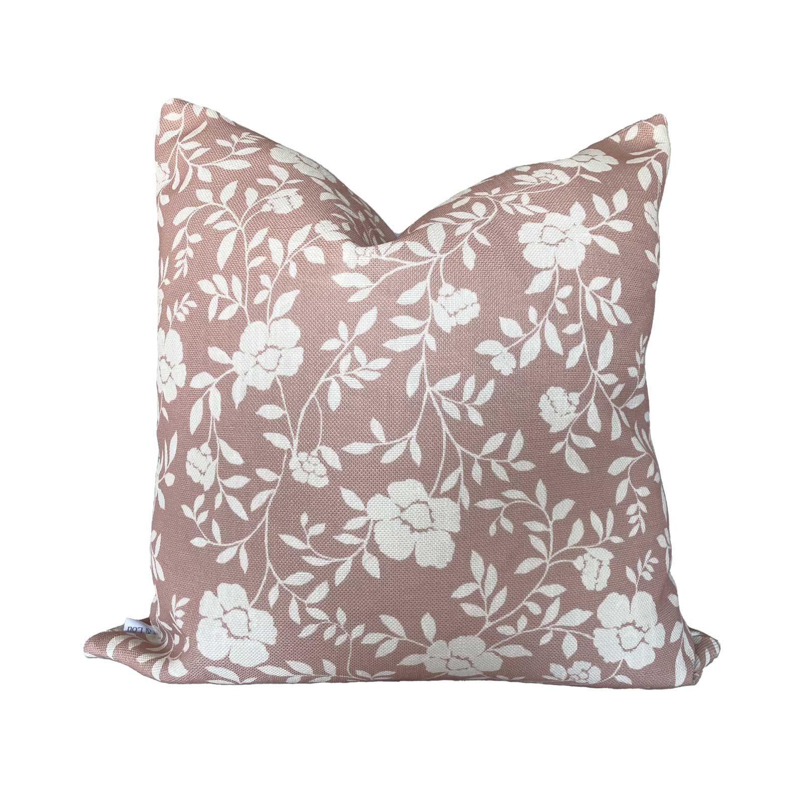 Natasha Floral Pillow in Dusty Pink | Brooke and Lou