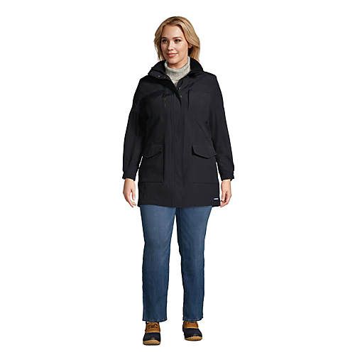 Women's Plus Size Squall Hooded Waterproof Raincoat | Lands' End (US)