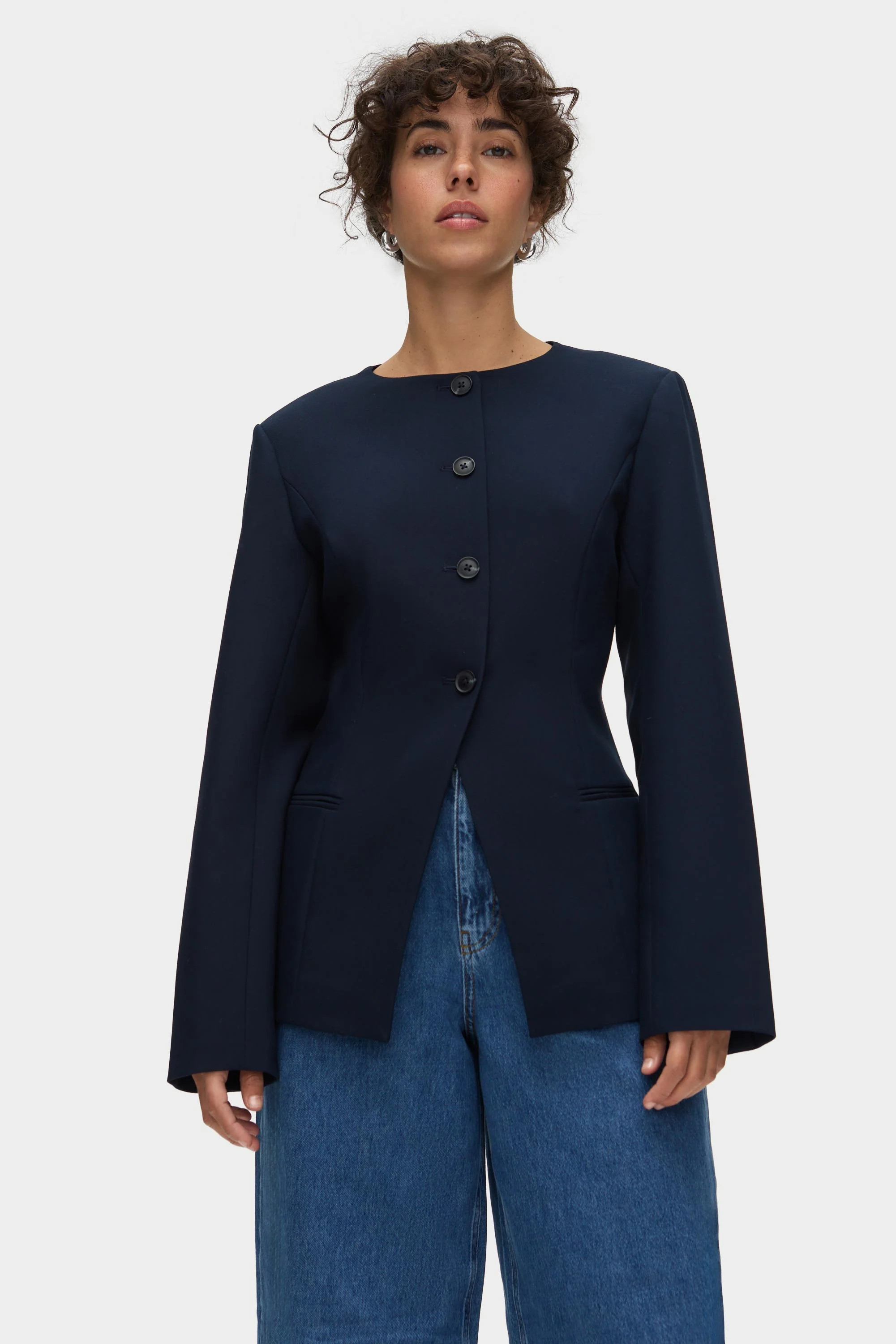 ALIGNE Waisted Blazer - Navy | Daphne | Aligne UK