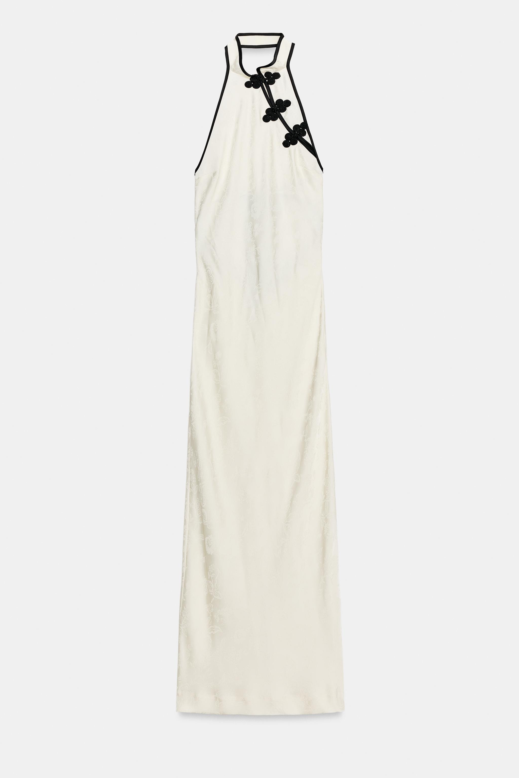 JACQUARD MIDI DRESS WITH FROG FASTENING | Zara UK