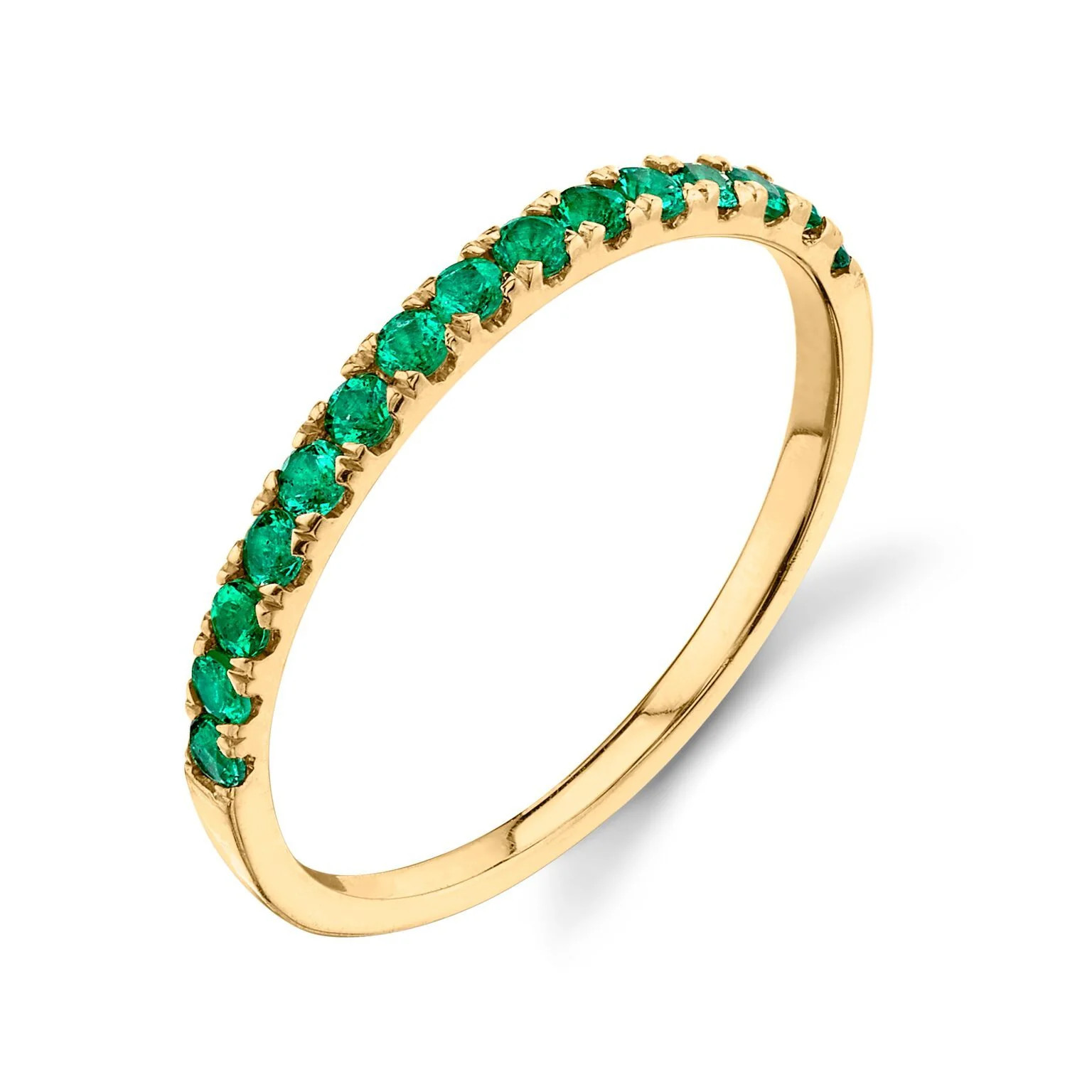 Emerald Pavé Ring | May Birthstone Ring - Starling Jewelry | Starling Jewelry
