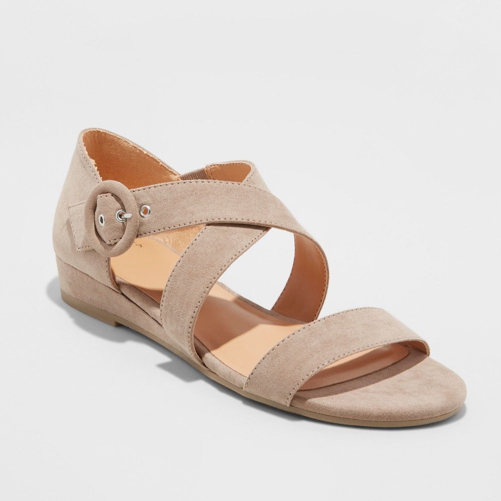Women's Adonia Ankle Strap Sandals - A New Day Taupe (Brown) 8.5 | Target