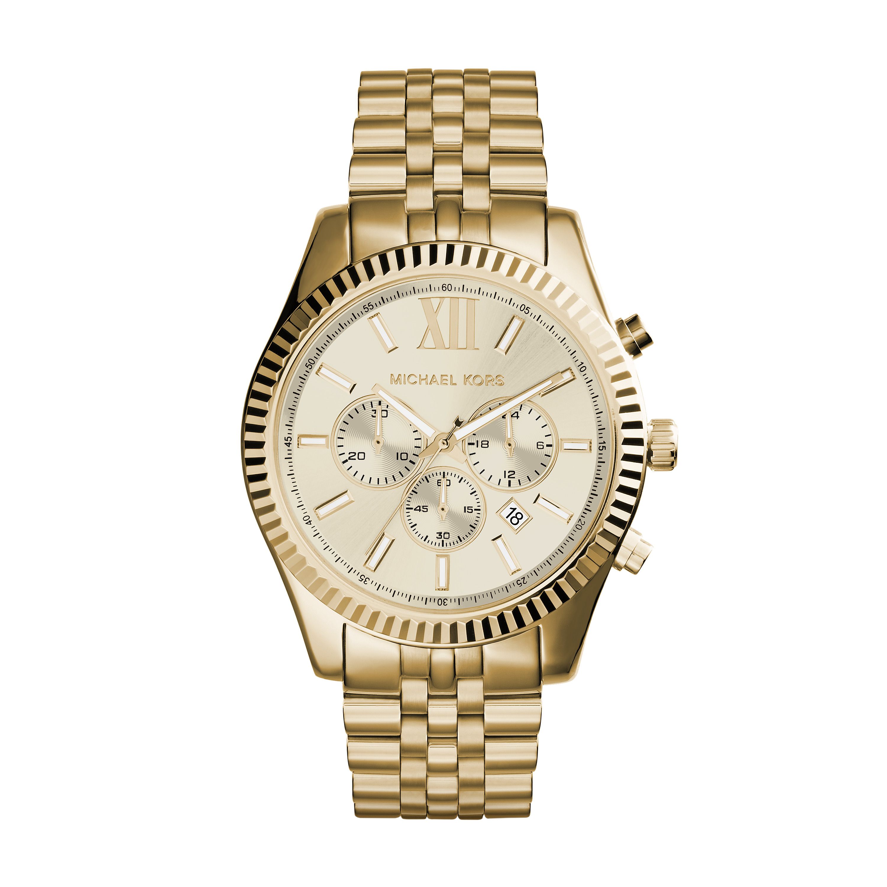 Michael Kors Collection MK8281 - Men's Lexington Chronograph (Gold) Watches | Zappos