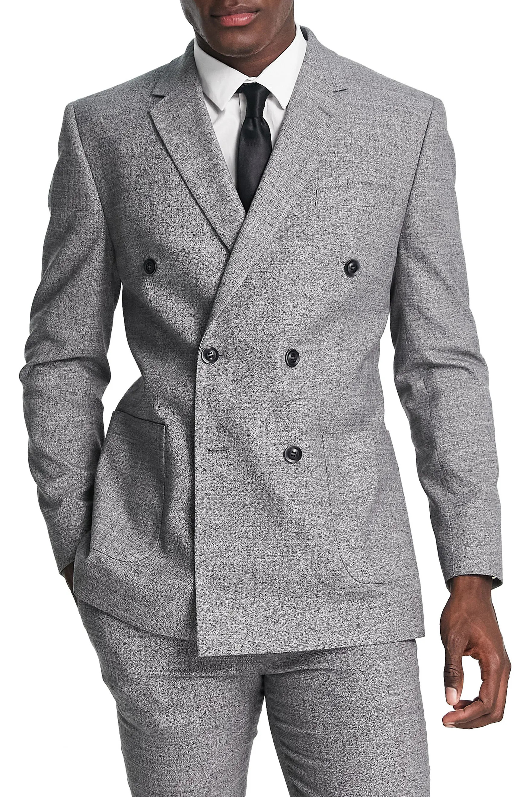 Skinny Fit Textured Double Breasted Suit Jacket | Nordstrom