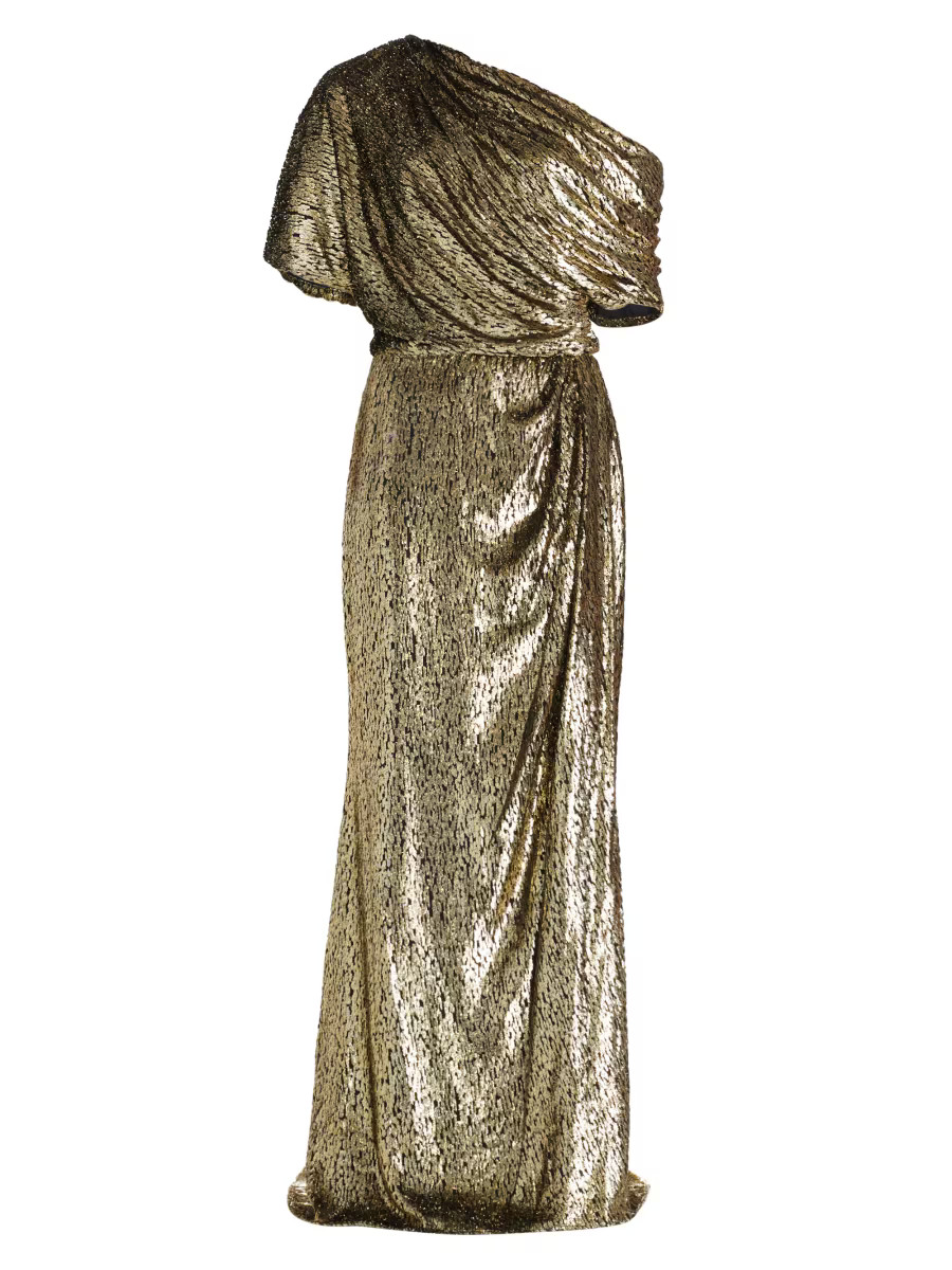 Goldtone Lamé Draped Gown | Saks Fifth Avenue
