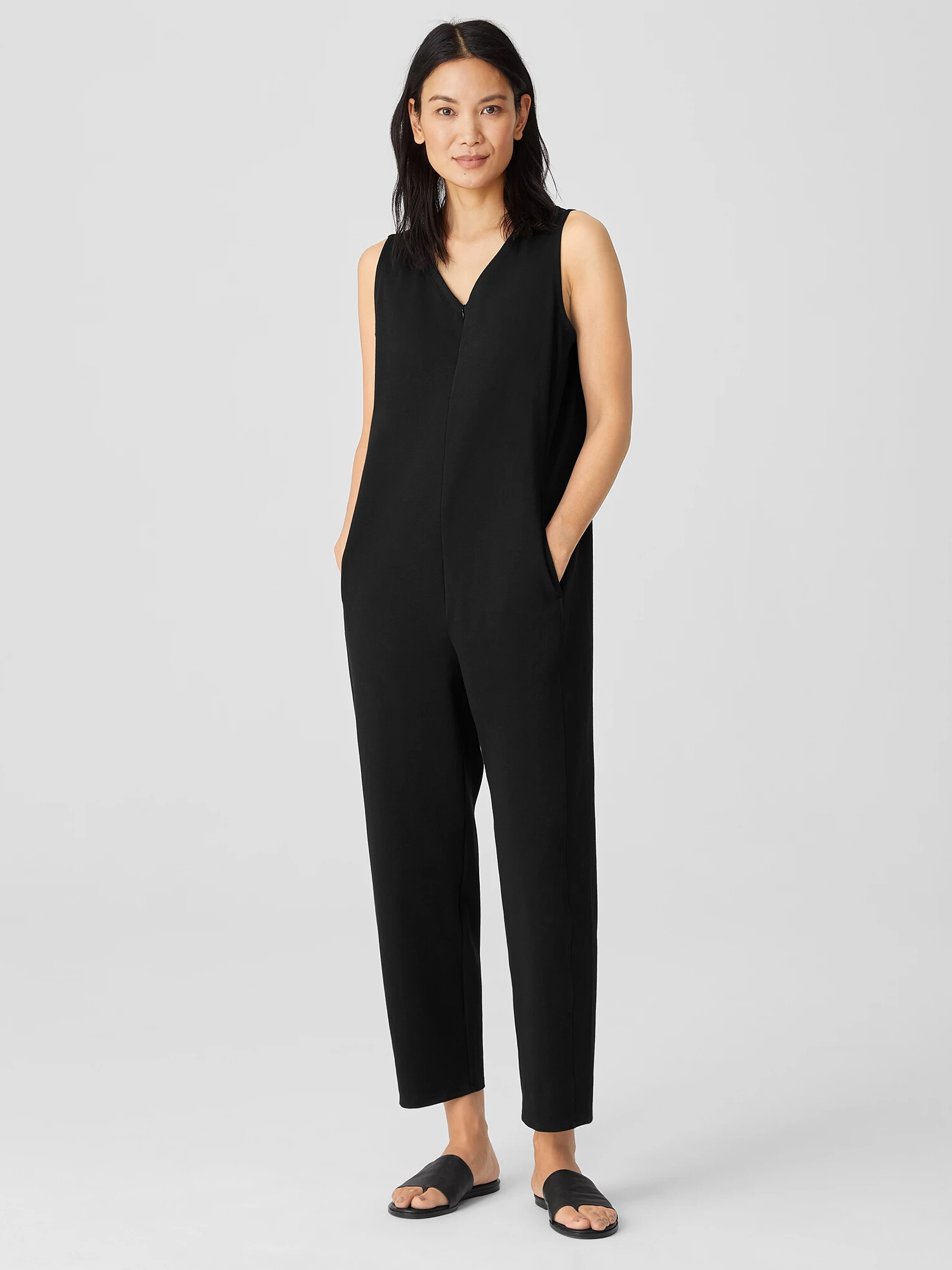 Cotton Ponte Lantern Jumpsuit | Eileen Fisher