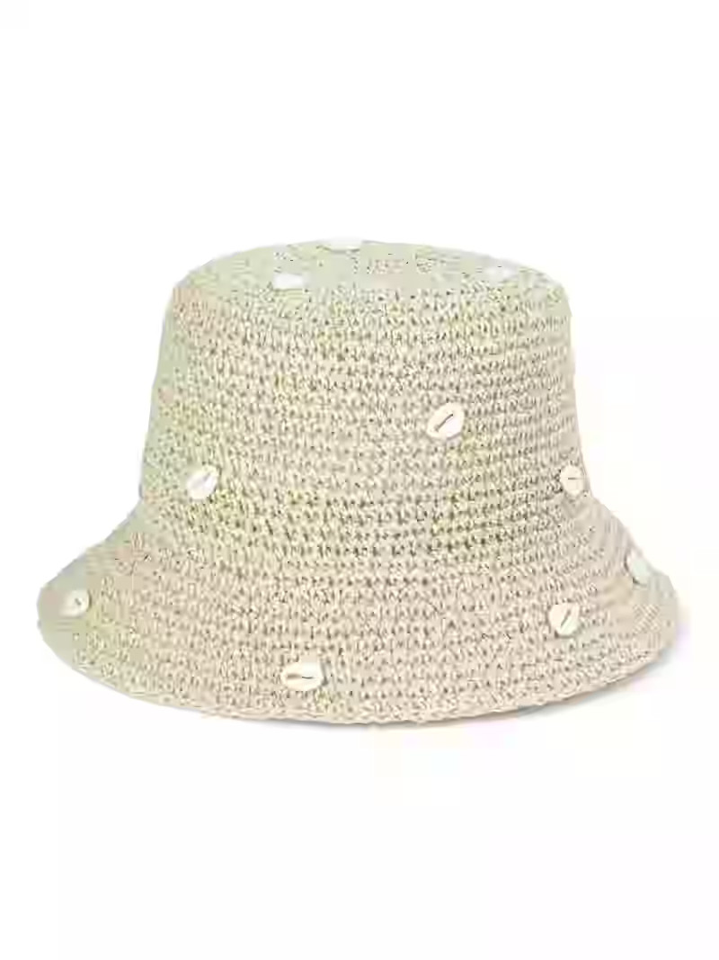 Time and Tru Paper Bucket with Seashells, Handmade, One Size, Light Tan | Walmart (US)