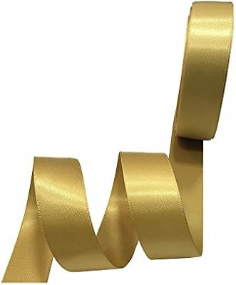 3/8 Inch Wide Double Face Satin Ribbon No Fading Woven Ribbon - 25 Yard (687-Gold) | Amazon (US)