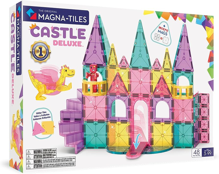MAGNA-TILES Castle DLX 48-Piece Magnetic Construction Set, The Original Magnetic Building Brand | Amazon (US)
