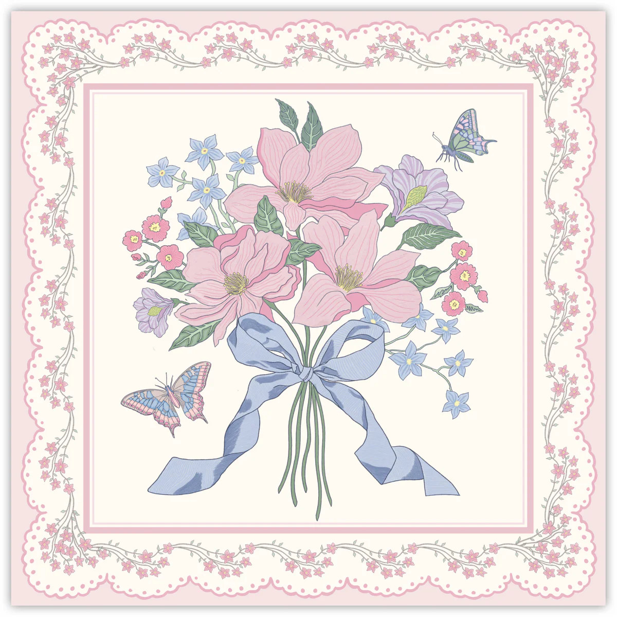 Caitlin Wilson Blush Bouquet Square Placemat | Rosanne Beck Collections