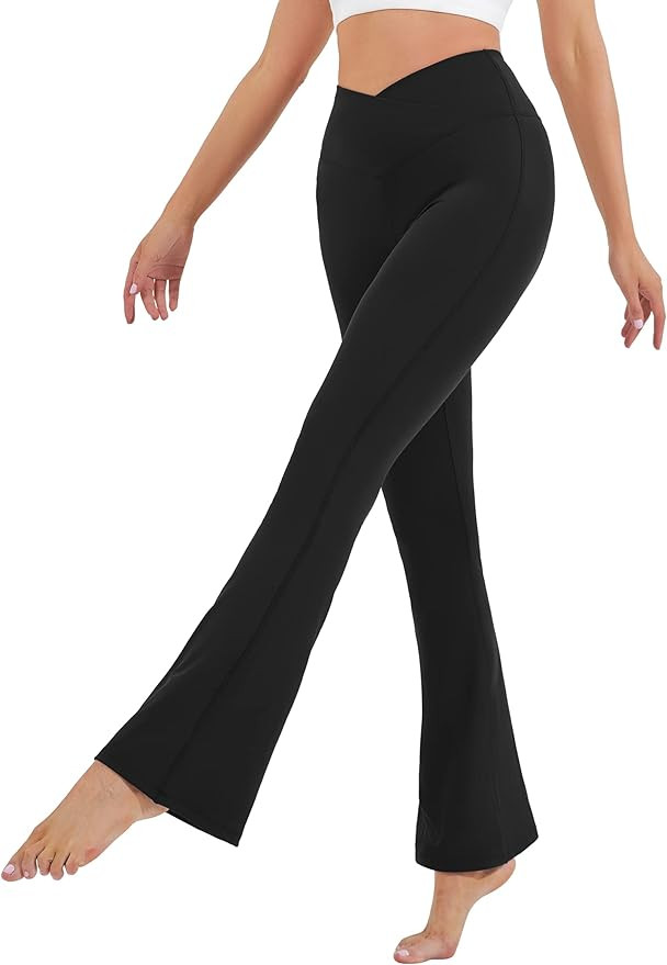 HEGALY Women's Flare Yoga Pants - Crossover Flare Leggings Buttery Soft High Waisted Workout Casu... | Amazon (US)