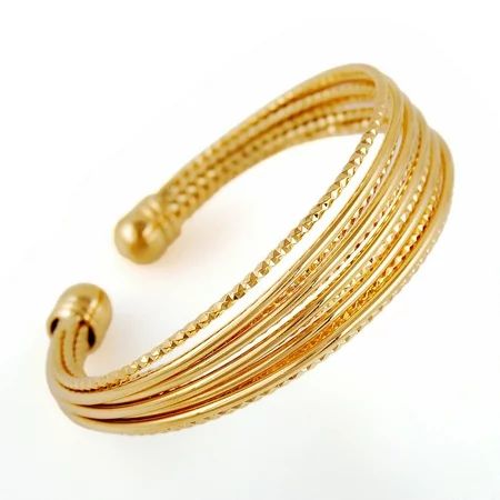 WSZ0002-J-M Women Gold Plated Bracelet Cuff Bangle (Golden) | Walmart (US)