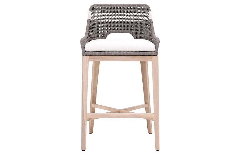 Tapestry Outdoor Barstool, Dove | One Kings Lane