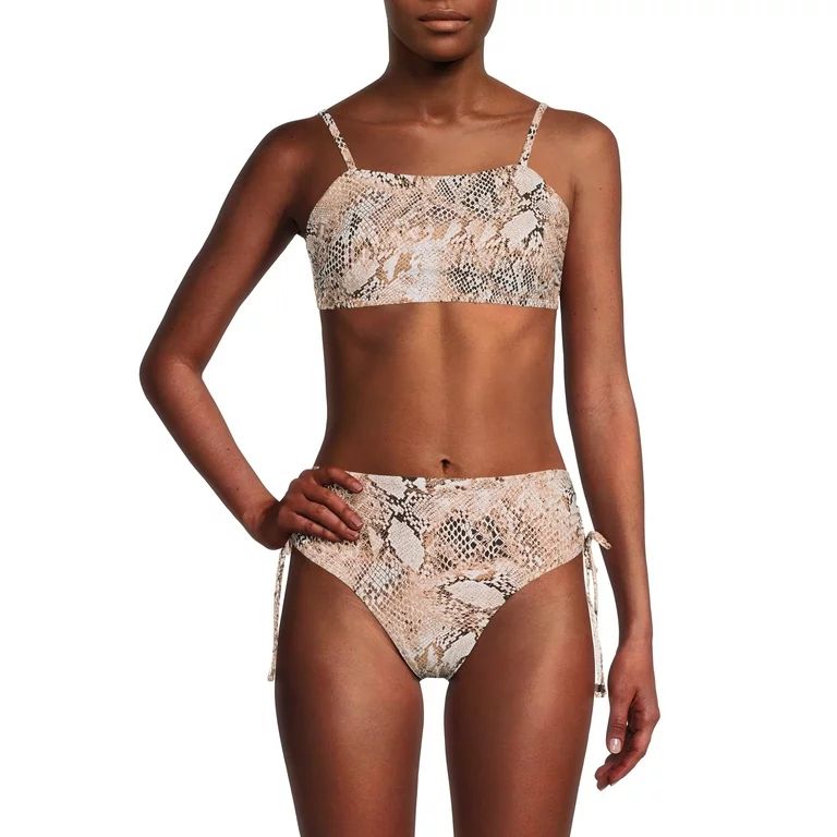 Time and Tru Women’s and Women's Plus Print Bralette Swim Top - Walmart.com | Walmart (US)