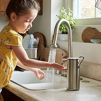 simplehuman 9 oz. Touch-Free Rechargeable Sensor Liquid Soap Pump Dispenser, Brushed Stainless St... | Amazon (US)