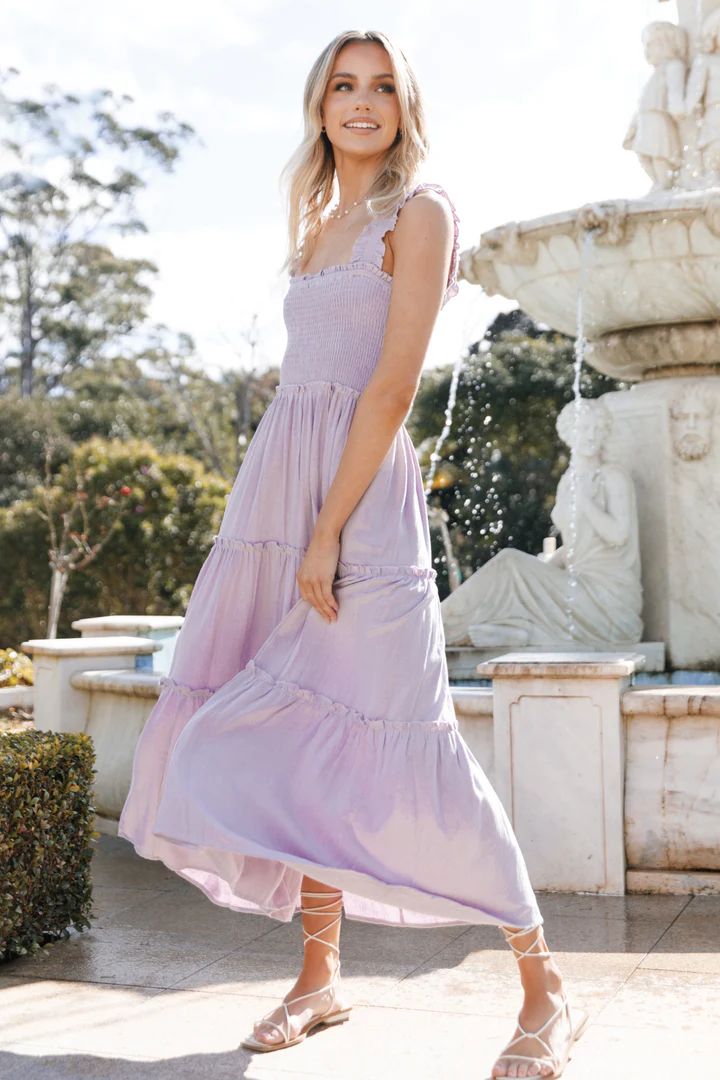 August Shirred Maxi Dress - Lilac | Petal & Pup (US)