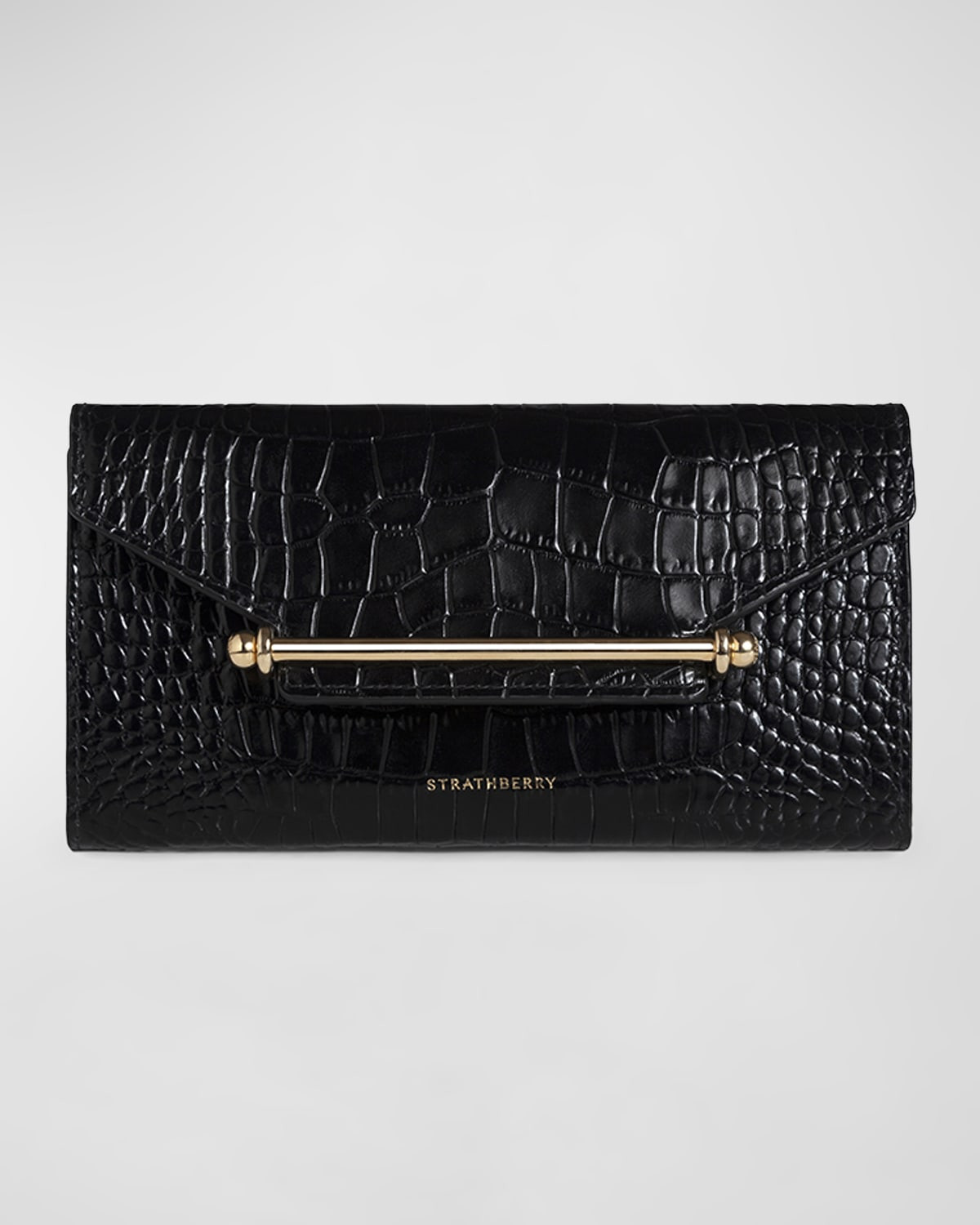 Multrees Croc-Embossed Wallet on Chain | Neiman Marcus