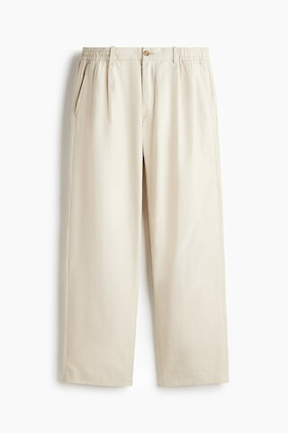 H & M - Relaxed-Fit Tailored Linen-Blend Pants - Beige | H&M (US + CA)