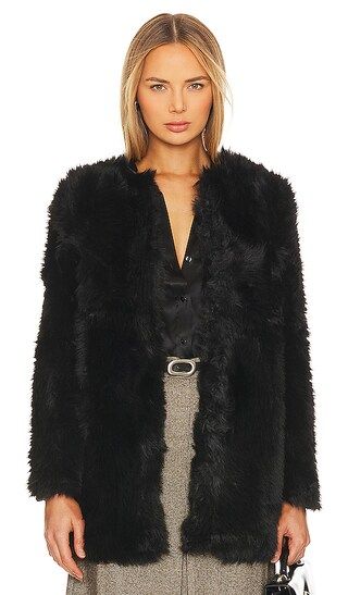 Logan Faux Fur Coat in Black | Revolve Clothing (Global)