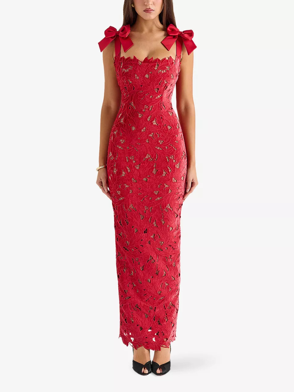 Tiff Velvet Lace Maxi Dress | Selfridges