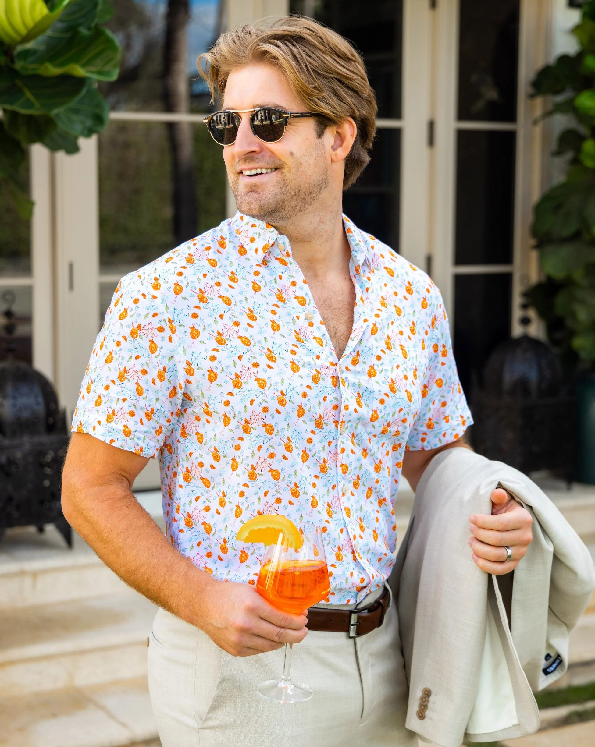 Men's Aperol Spritz Short Sleeve Shirt - The Seaside Spritz | Kenny Flowers