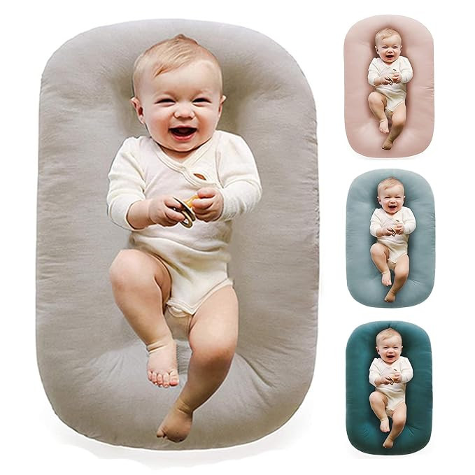 Baby Lounger 0-24 Months 100% Cotton-Snuggle Cozy Me Lounger,Soft & Breathable Baby Lounger for N... | Amazon (US)