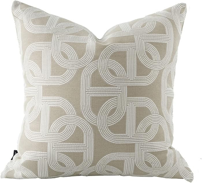 20x20'' Inches Throw Pillow Cushion Cover - Pig Nose Horseshoe Pattern Chenille Jacquard Embroide... | Amazon (US)
