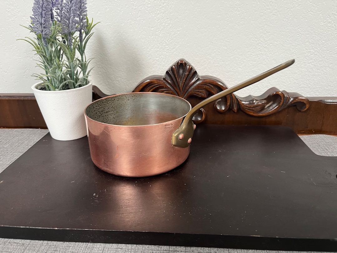 Vintage French Copper 4.75in diameter Sauce Pan/pot, Made in France, Mauviel, Triple copper rivet... | Etsy (US)
