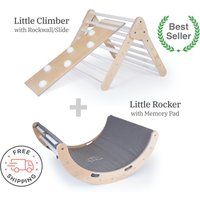 Little Pro Playset Of 3 | Climbing Triangle Montessori Arch Rocker Reversible Slide Accessory Made i | Etsy (US)