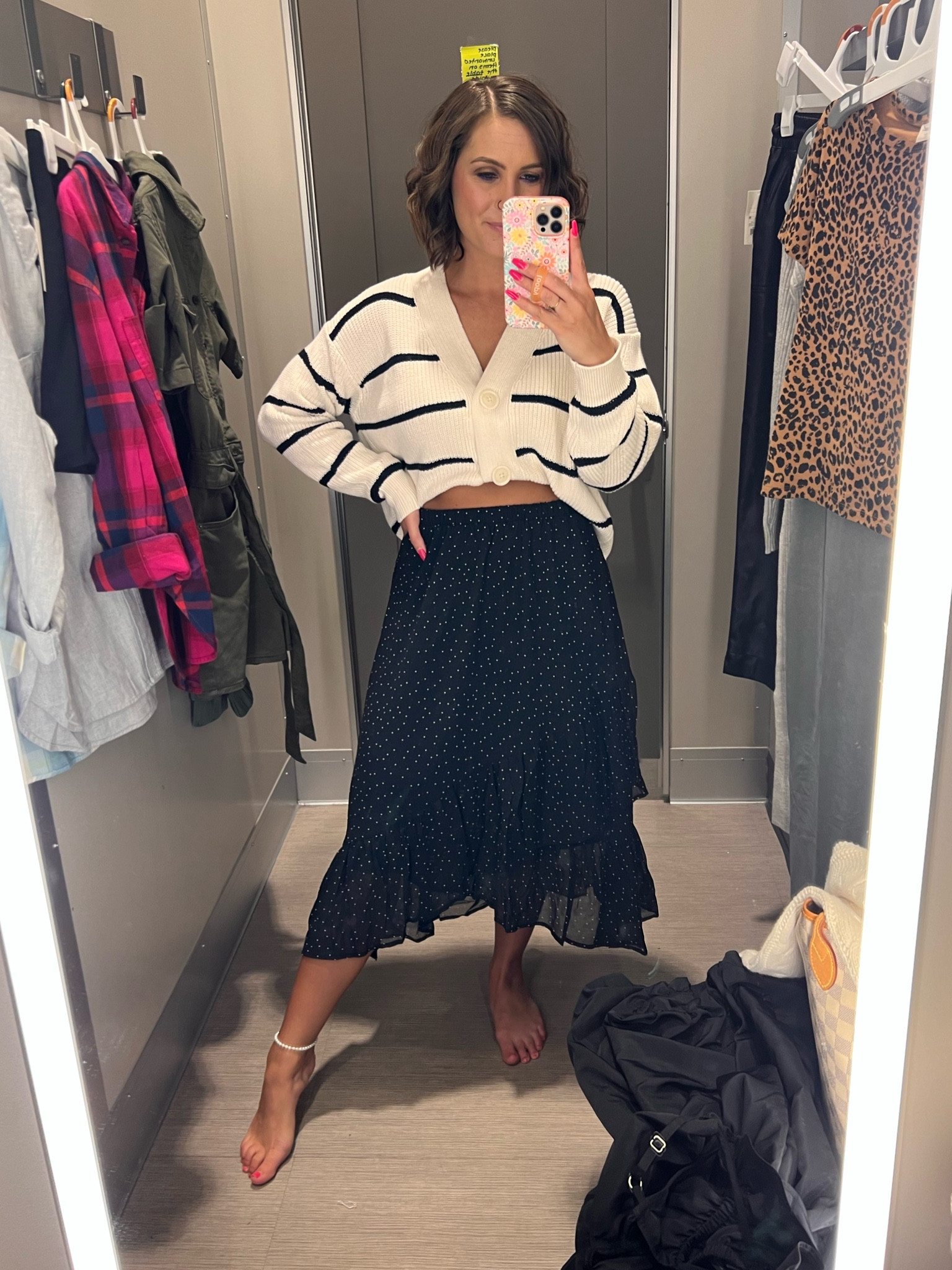 The skirt does have a matching top but I love it with this cardigan. You can wear the cardigan open or closed like a shirt as I did here. Wearing an XS in the skirt and small in the sweater  

#LTKFindsUnder50 #LTKSeasonal #LTKWorkwear