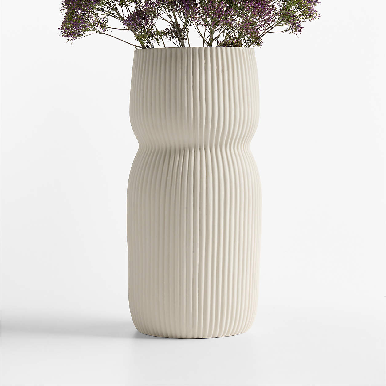 Curvy Ribbed Ceramic Vase 12" by Cym Warkov | Crate & Barrel | Crate & Barrel