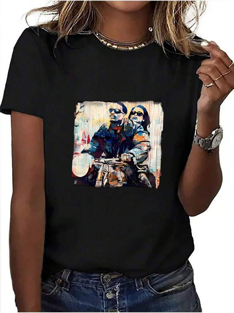 Love Jones Movie Retro Film Nostalgia Love Romance T Shirt ,Casual Print,Comfortable And Versatile,Letter Pattern Pure Cotton 220g Printed T-Shirt | SHEIN