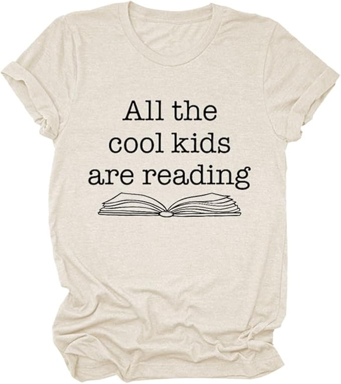 Teacher Shirt for Women Reading Book Shirts All The Cool Kids are Reading Kindergarten Teacher Ts... | Amazon (US)