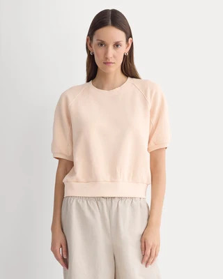 Everlane Lightweight Terry Blouson Short-Sleeve Crew In Pale Peach, Size XXS | Everlane