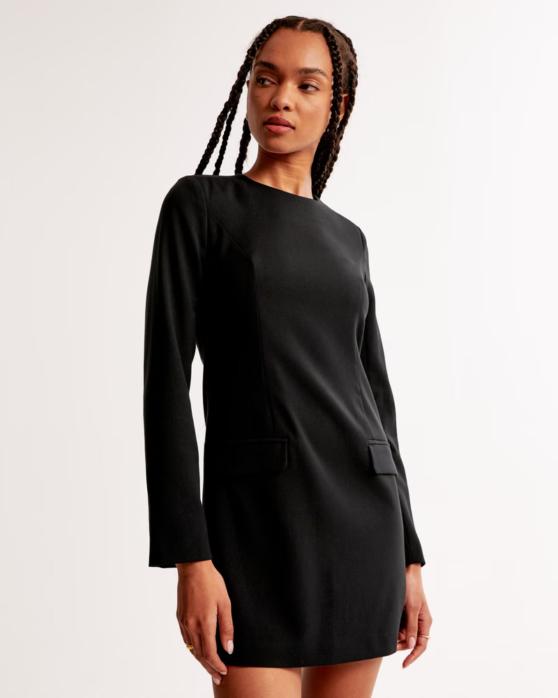 Women's Long-Sleeve Tailored Mini Dress | Women's Dresses & Jumpsuits | Abercrombie.com | Abercrombie & Fitch (US)
