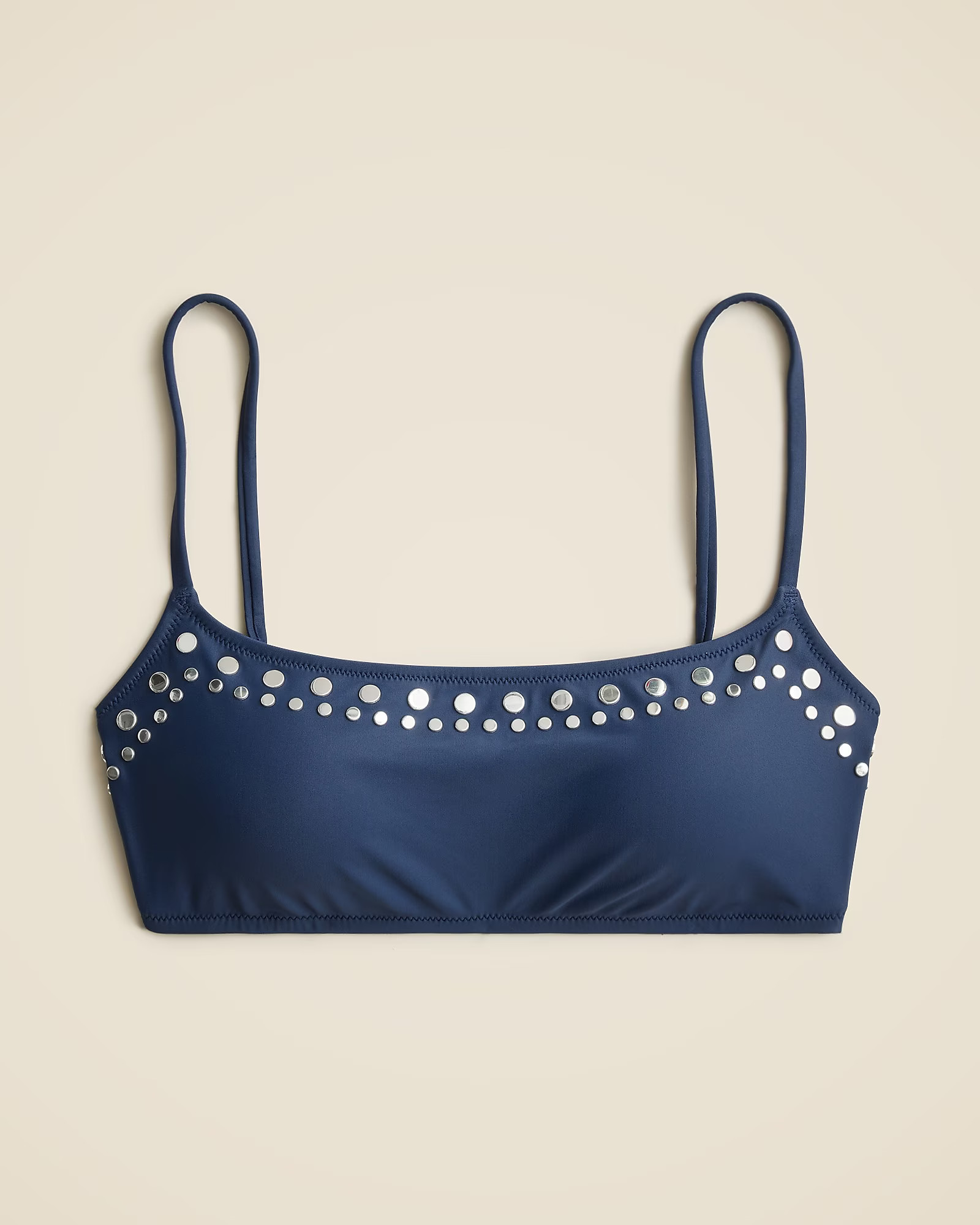 Studded scoopneck bikini top | J. Crew US