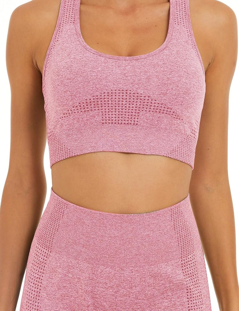 Toplook Women Seamless Yoga Workout Set 2 Piece Outfits Gym Shorts Sports Bra | Amazon (US)