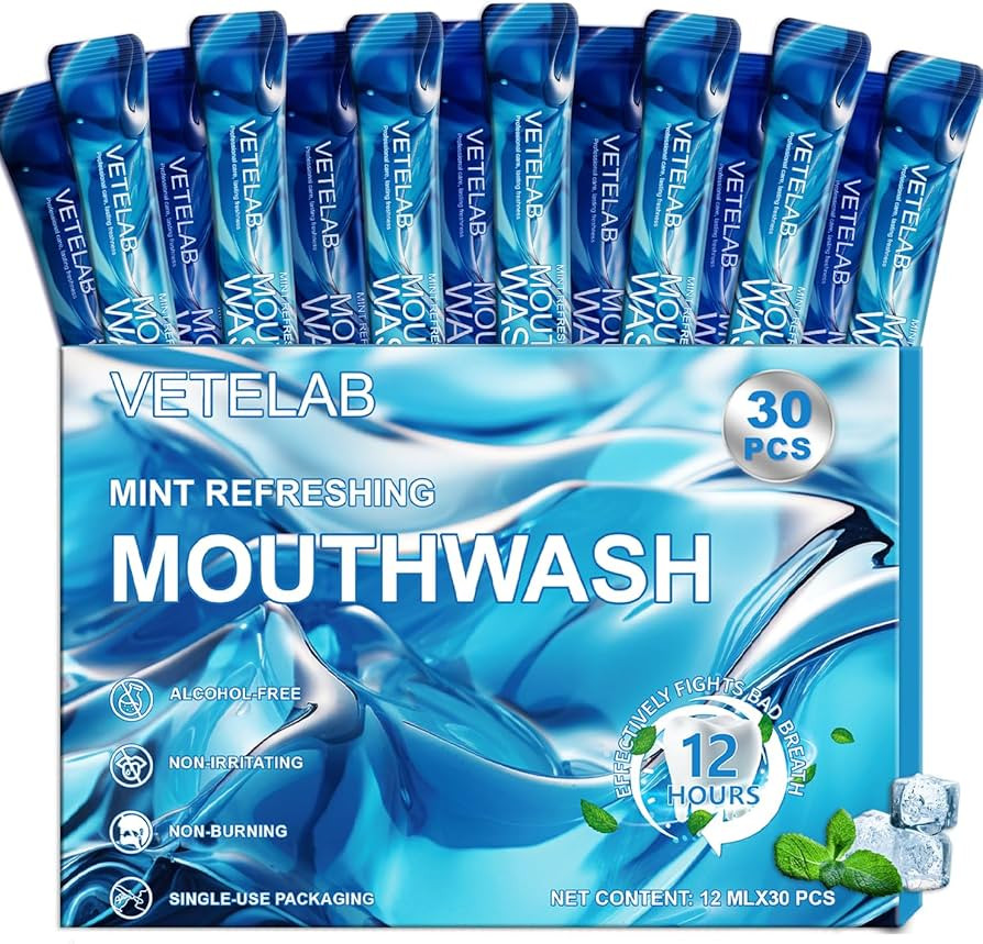 Amazon.com : Travel Size Toiletries Mouthwash Packets - Mini Mint Mouthwash for Adults, Alcohol &... | Amazon (US)