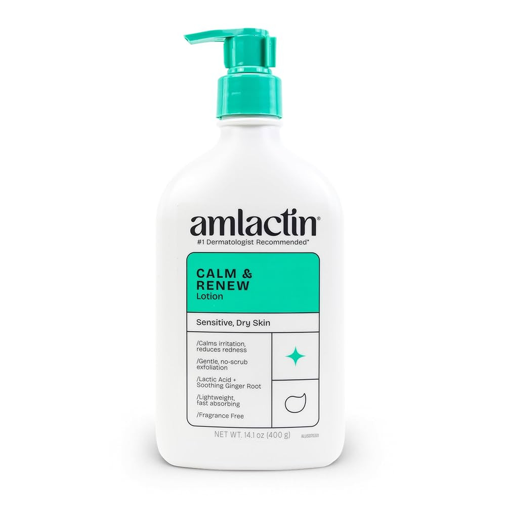 AmLactin Calm & Renew Lotion, 14.1 oz - Therapeutic Body and Face Moisturizer for Sensitive Skin ... | Amazon (US)
