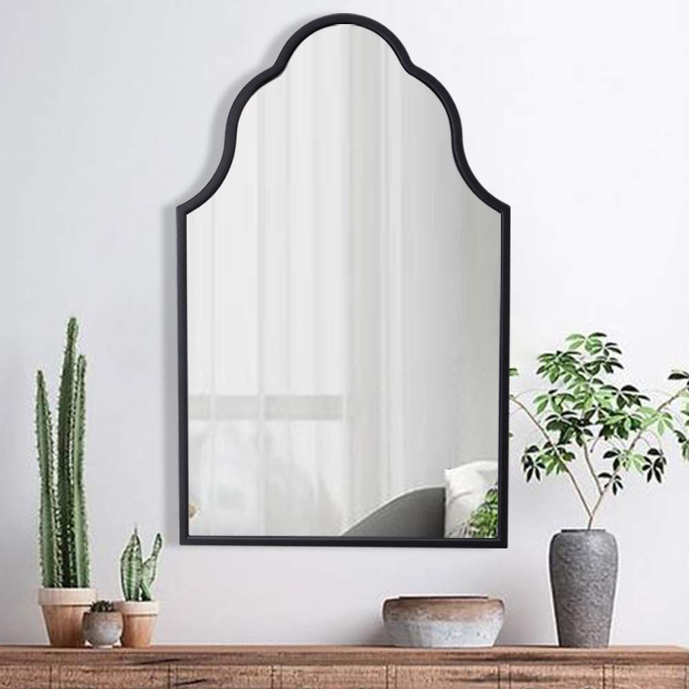 Chende Arch Wall Mirror for Decor, 32" H x 20" W Antique Black Decorative Mirror with Wooden Frame,  | Amazon (US)