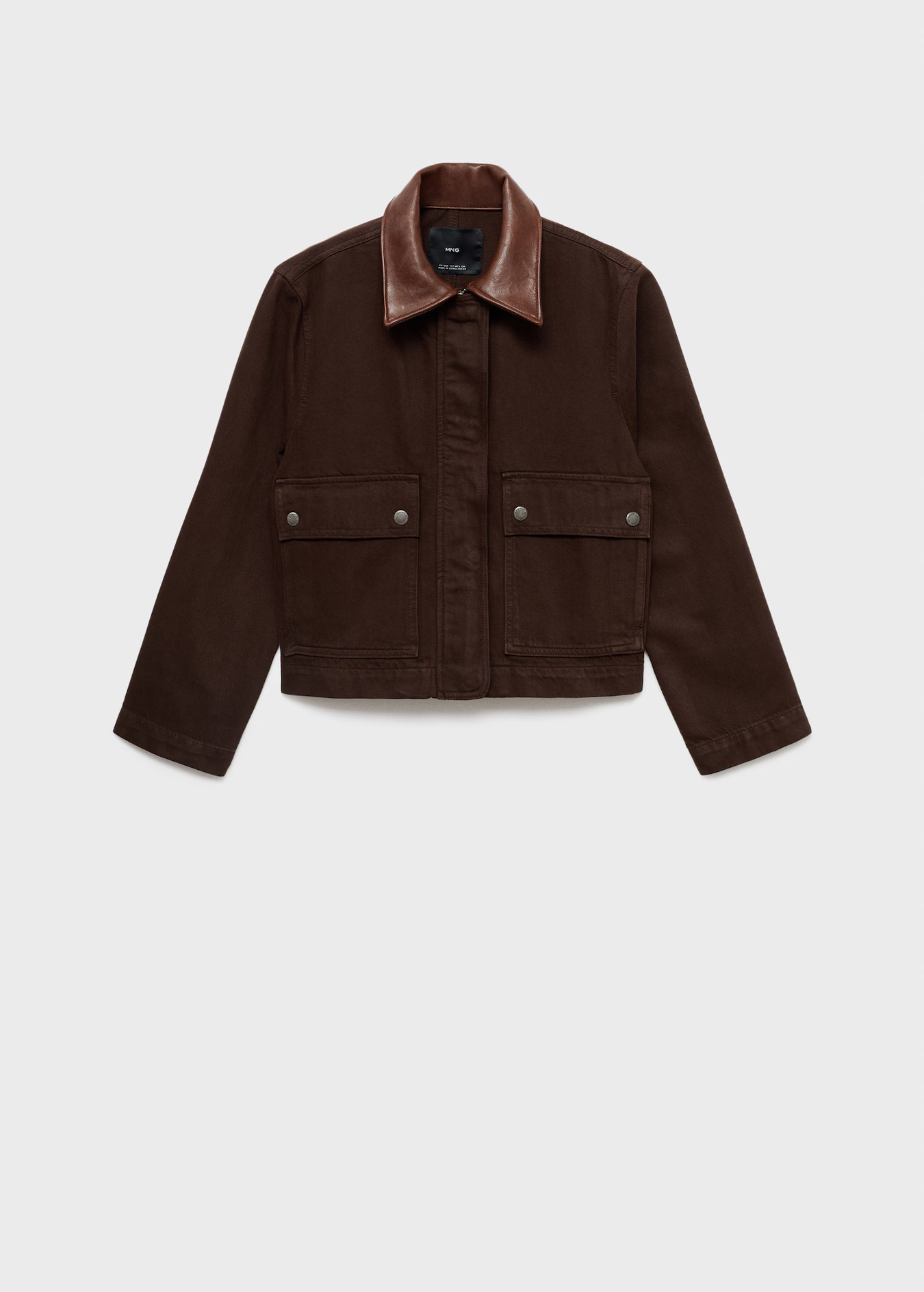 Denim parka with faux-leather collar | Mango (US/MX/AU)