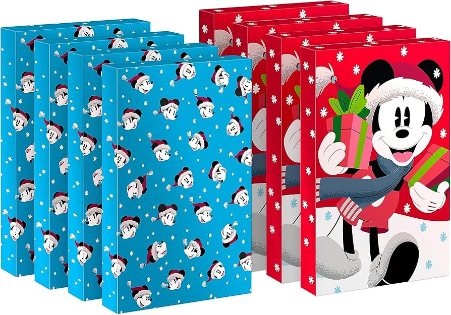 Hallmark Disney Medium Christmas Gift Boxes with Lids (8 Shirt Boxes, Mickey Mouse) for Kids, Gra... | Amazon (US)