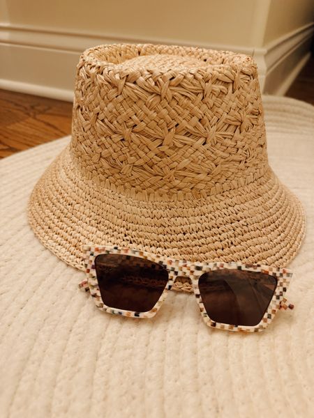 @anthropologie / double wear straw bucket hat / cat eye multi-color polarized sunglasses 

#LTKSeasonal #LTKfindsunder50 #LTKstyletip