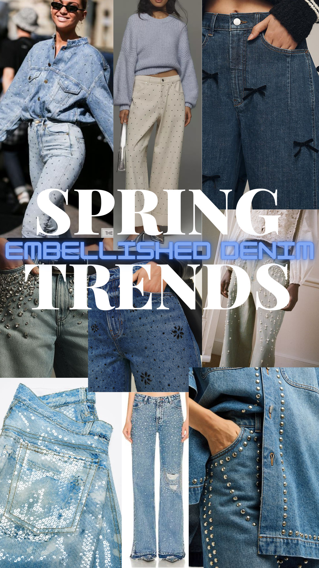Fresh denim for spring is a MUST! Stand out in all the right ways with embellished denim. Dress it up or down, perfect for happy hour, date night, or brunch! Pair with a slouchy sweater, basic white tee, and throw on a blazer for a polished look (even take these babies to the office!!!). Denim with shine is perfection ...hits of rhinestones, sequins, studs, pearls & bows (coquette dreams!) 

 

#LTKSaleAlert #LTKFindsUnder100 #LTKStyleTip