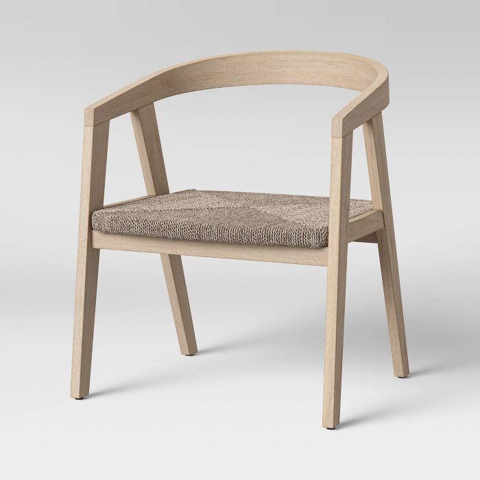 Dora Curved Back Wood Chair with Woven Seat Natural - Project 62&#8482; | Target
