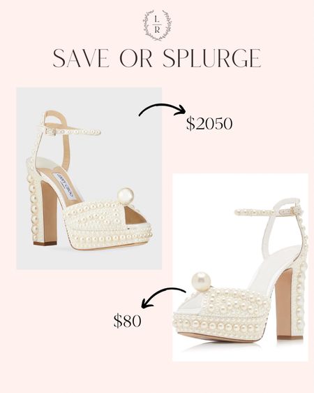 Designer look for less. Save or Splurge. Jimmy Choo pearl platform heels. Amazon find 

#LTKfindsunder100 #LTKstyletip